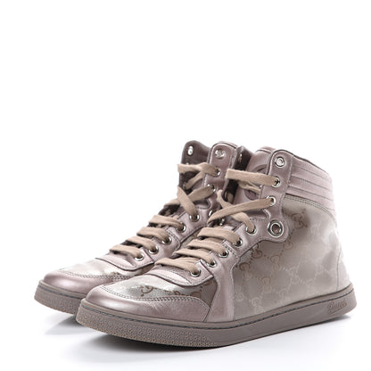 Gucci Imprime Monogram Coda High Top Sneakers 38.5 Mauve 3 of 10