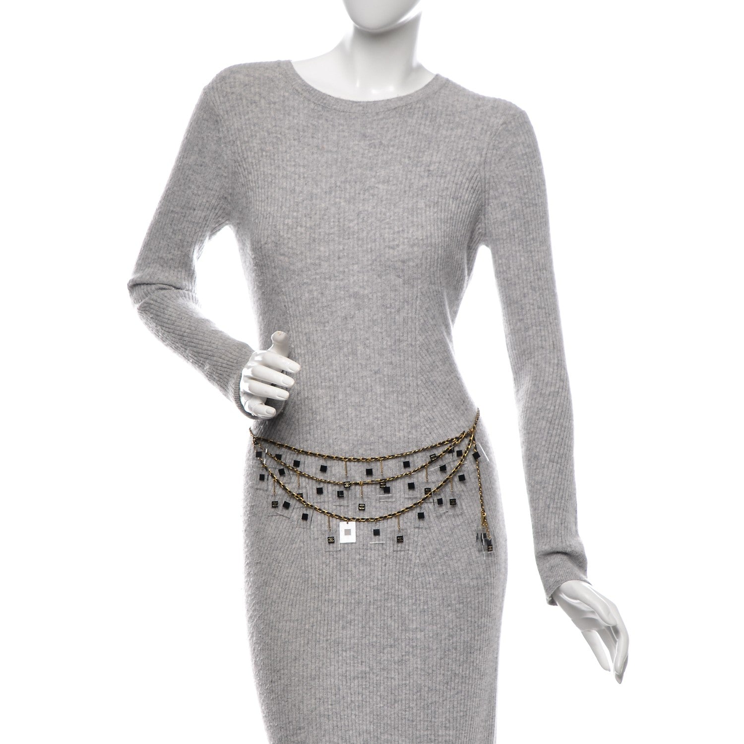 Chanel Lucite CC Chain Belt Black Gold 2 of 4