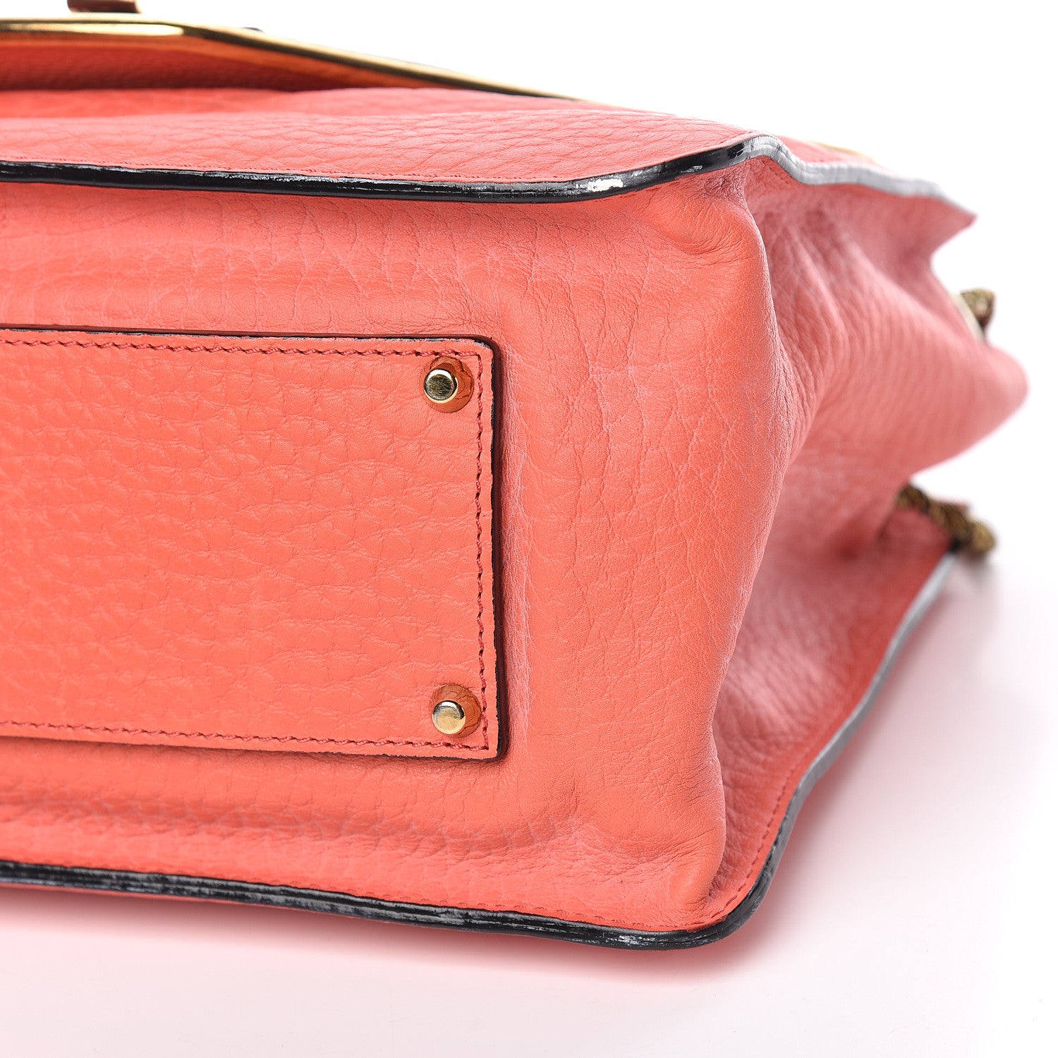 Chloe Grained Calfskin Medium Sally Flap Bag Cyclamen Lipstick 15 of 16