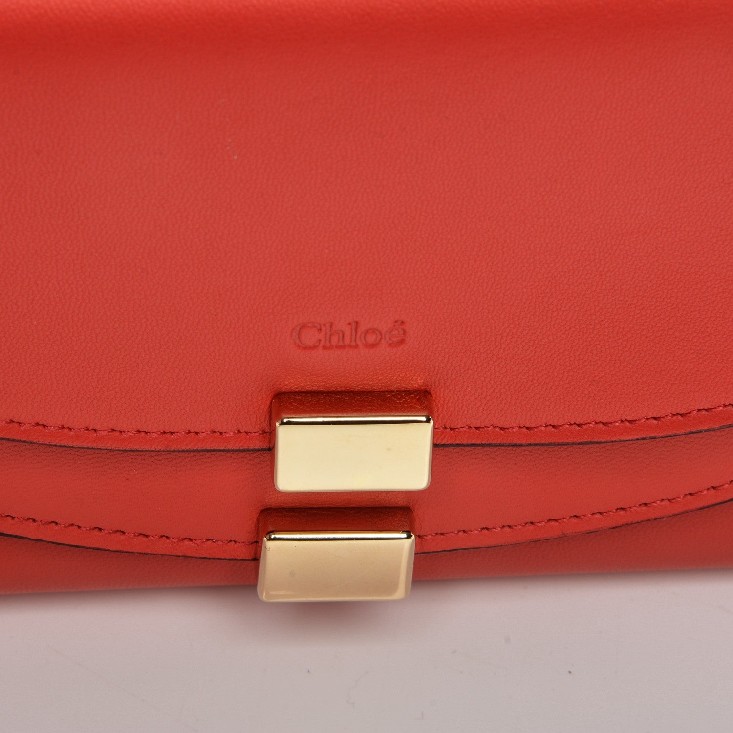 Chloe Calfskin Georgia Flap Wallet Poppy 7 of 9