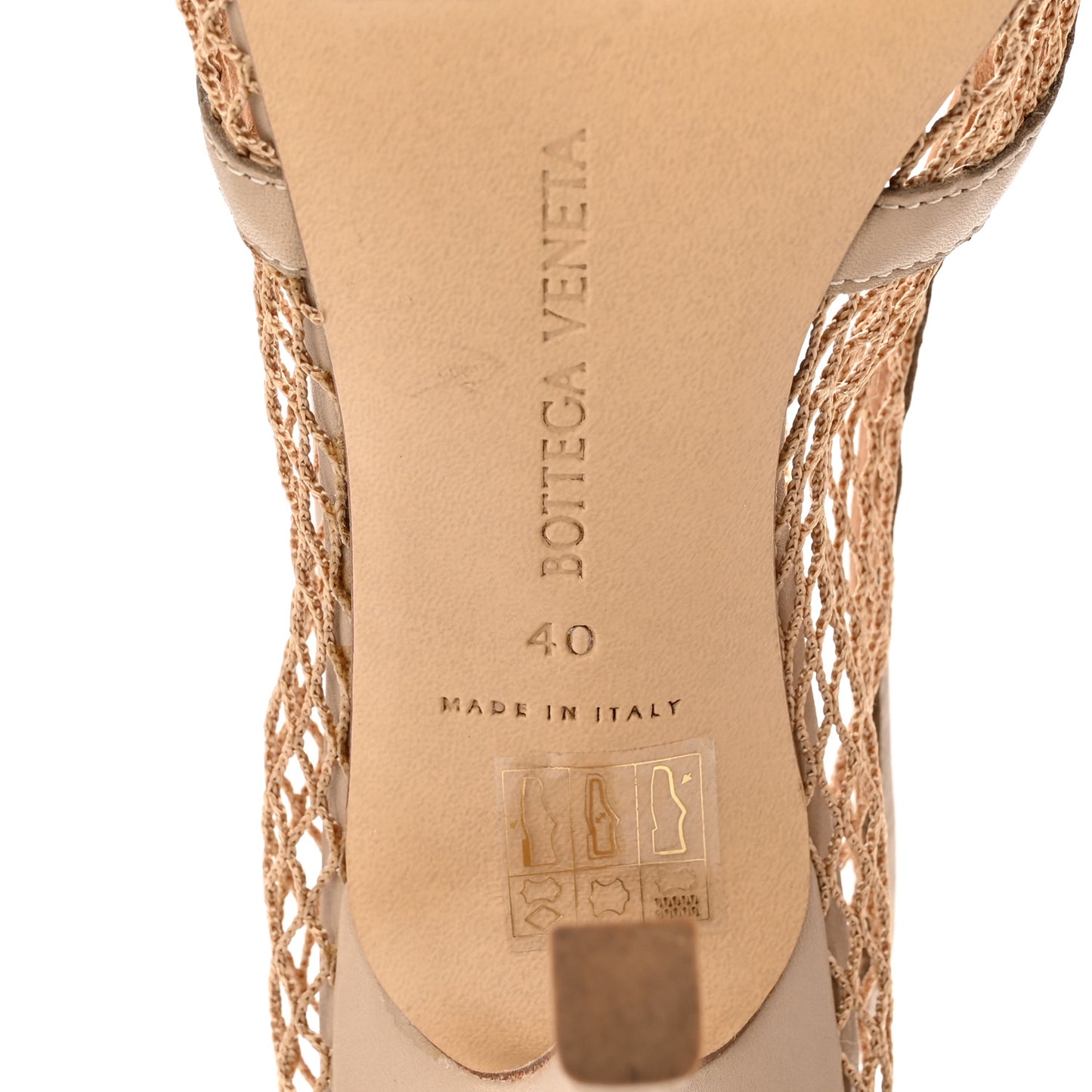 Mesh Calfskin Chain Stretch Pumps 40 Beige