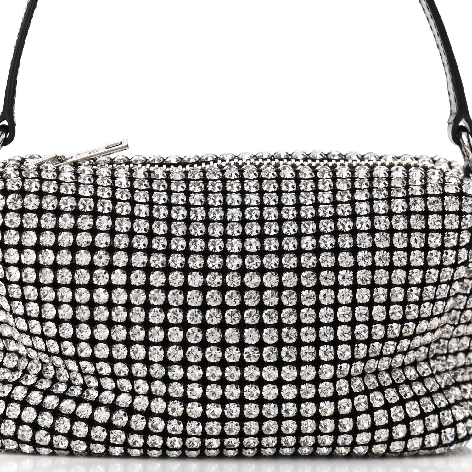 Alexander Wang Mesh Crystal Rhinestone Mini Heiress Pouch Black Silver 7 of 9
