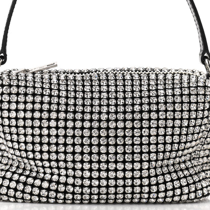 Alexander Wang Mesh Crystal Rhinestone Mini Heiress Pouch Black Silver 7 of 9