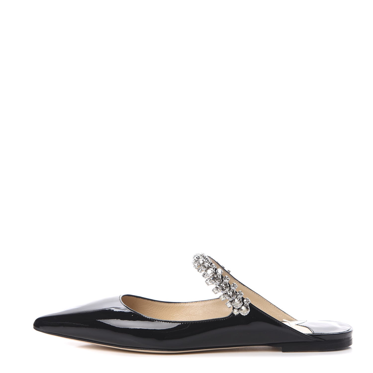 Jimmy Choo Patent Calfskin Bing 100 Mules 38.5 Black 1 of 9