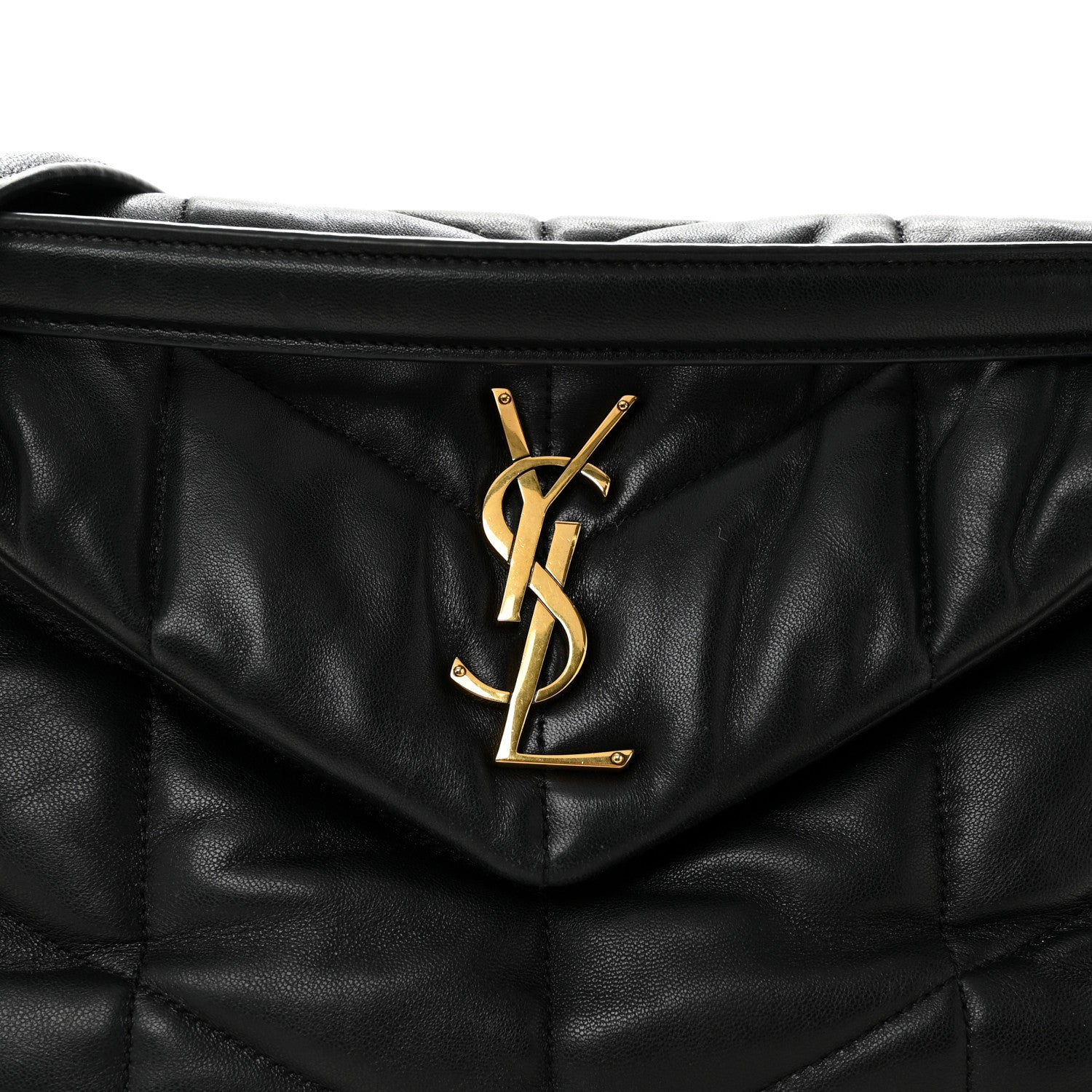 Saint Laurent Lambskin Quilted Small Loulou Puffer Monogram Chain Satchel Black 8 of 10
