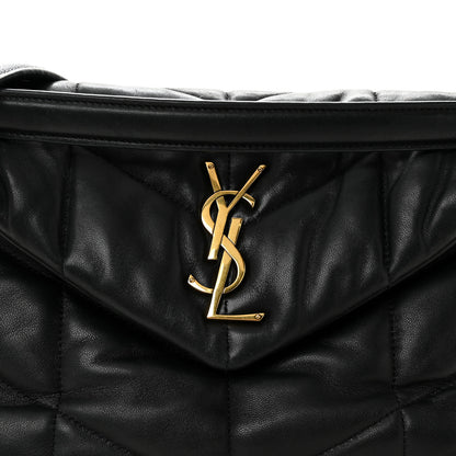 Saint Laurent Lambskin Quilted Small Loulou Puffer Monogram Chain Satchel Black 8 of 10