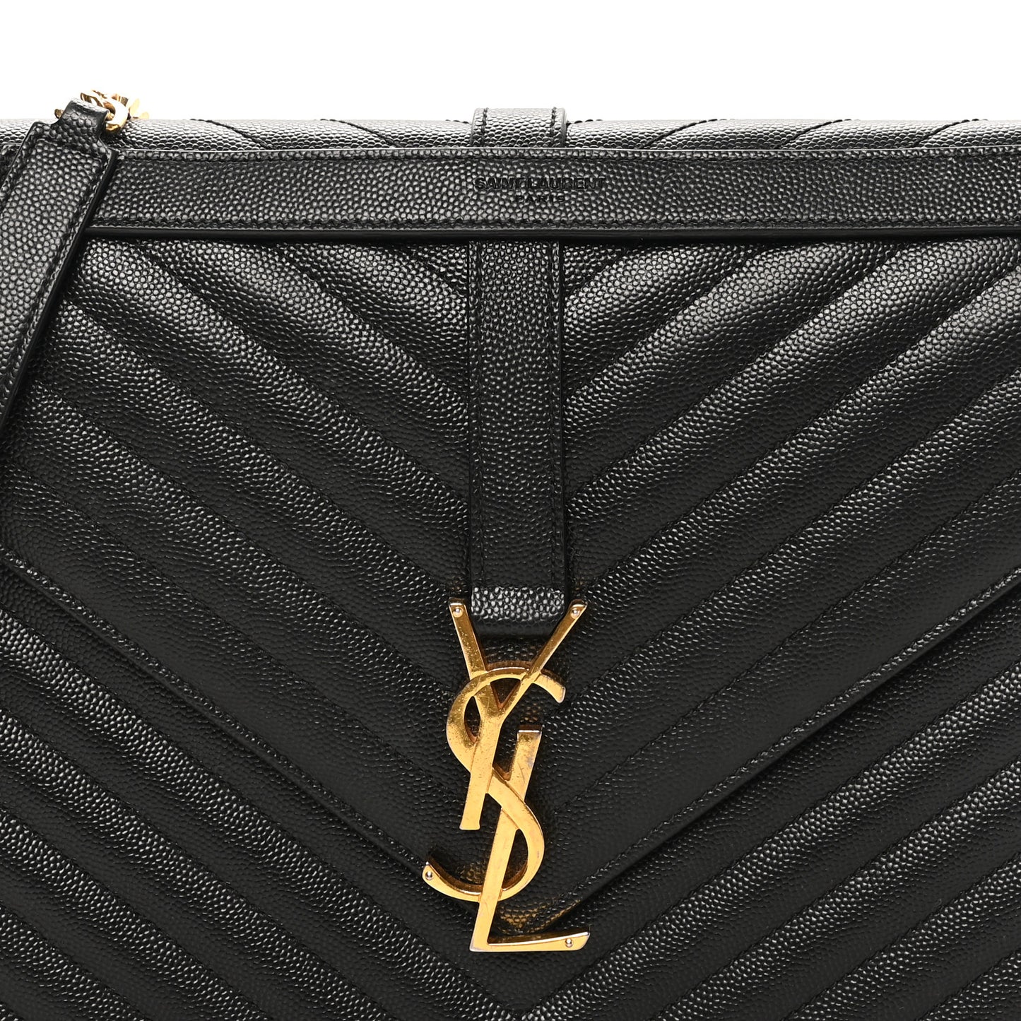 Grain De Poudre Matelasse Chevron Large Monogram Satchel Black