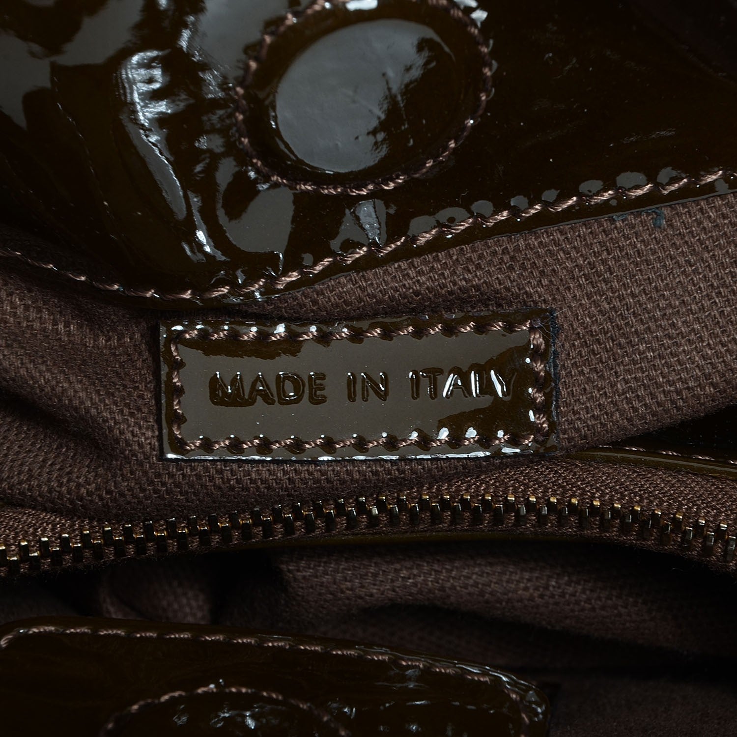 Burberry Patent House Check Margaret Bag Brown 6 of 10