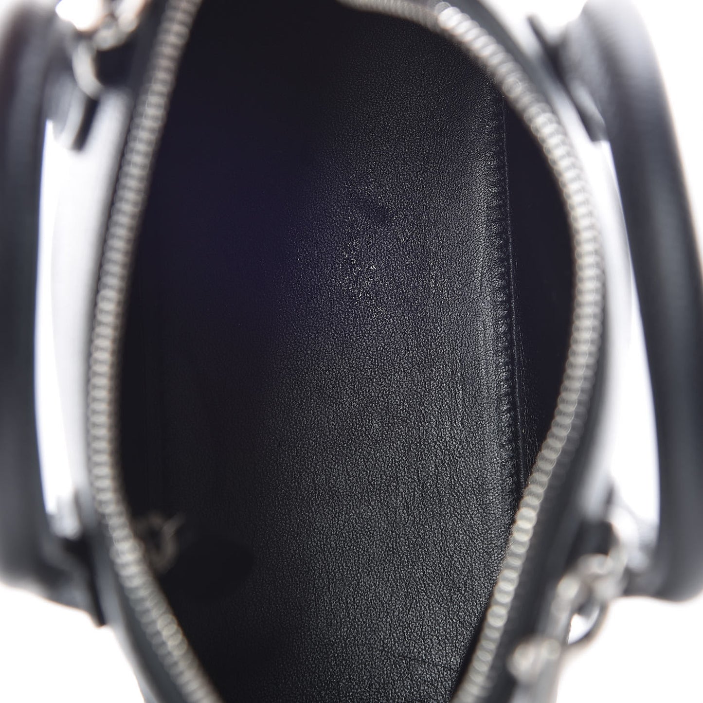 Signature Grained Calfskin Logo XXS Ville Top Handle Bag Black Rose Shocking