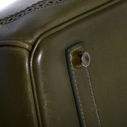 Hermes Tadelakt Ghillies Birkin 35 Vert Veronese 19 of 25