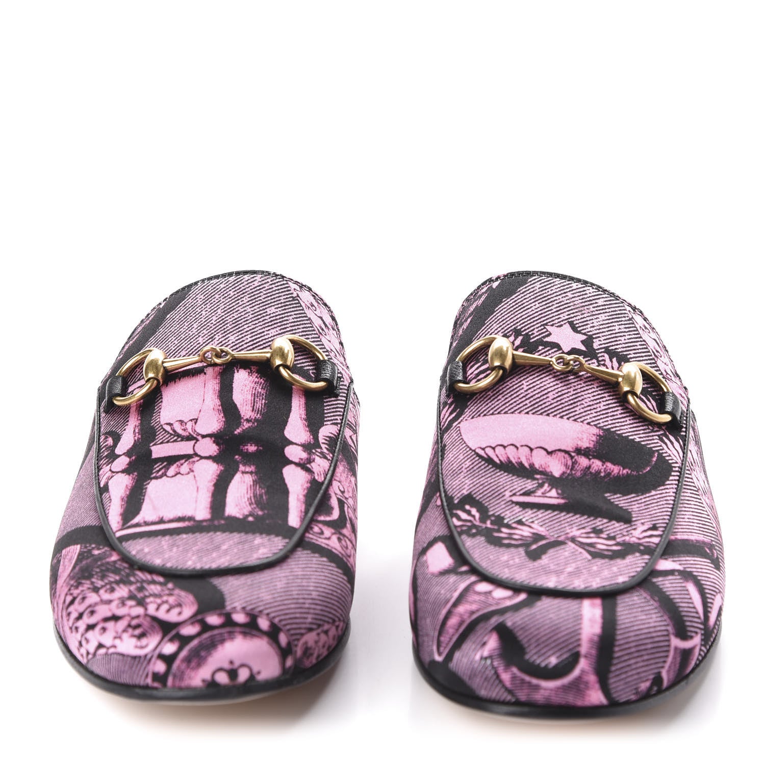 Gucci Silk Satin Saint Romain Womens Princetown Slippers 35.5 Pink Black 2 of 11