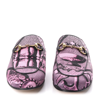 Gucci Silk Satin Saint Romain Womens Princetown Slippers 35.5 Pink Black 2 of 11