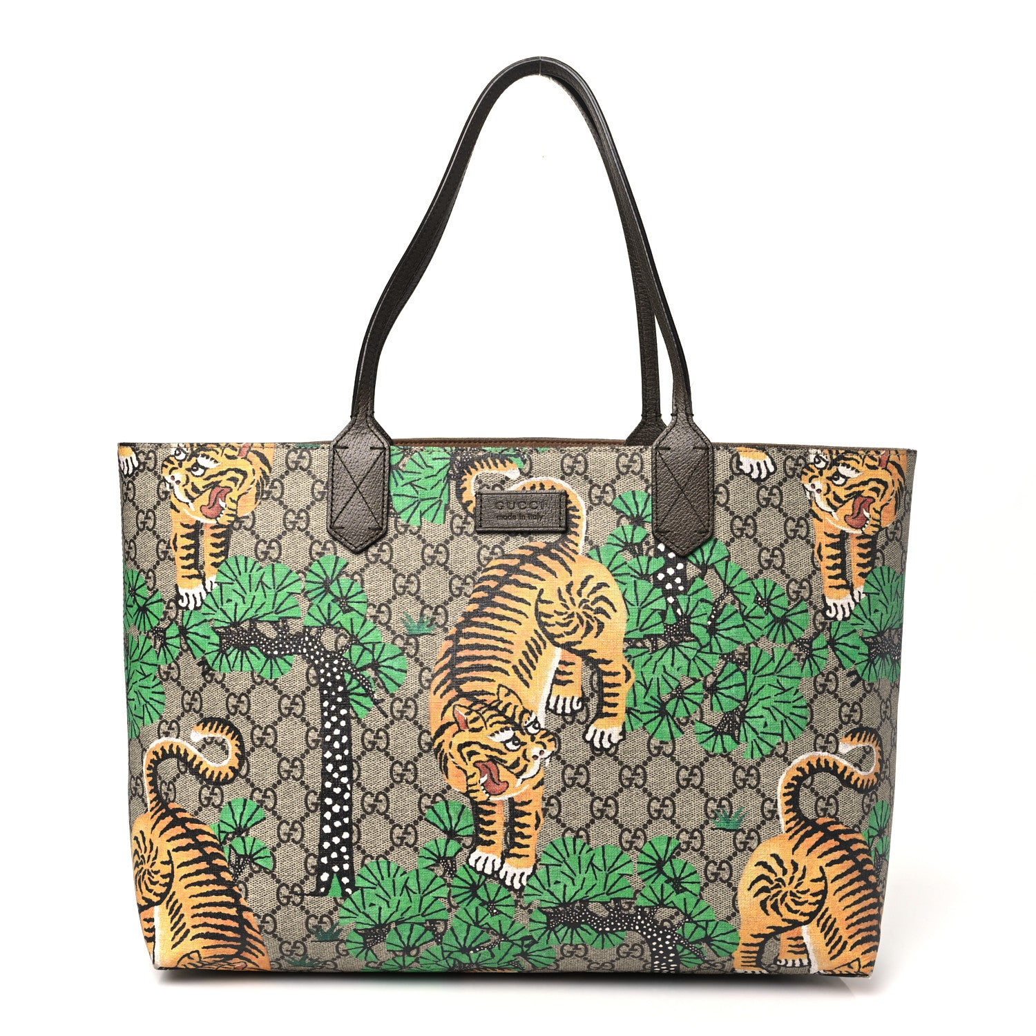 Gucci GG Supreme Monogram Bengal Medium Shopping Tote Beige Yard 1 of 11