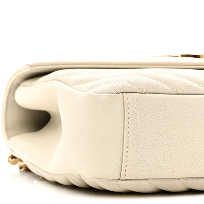 Saint Laurent Sheepskin Matelasse Chevron Monogram Medium College Bag Crema Soft 9 of 11