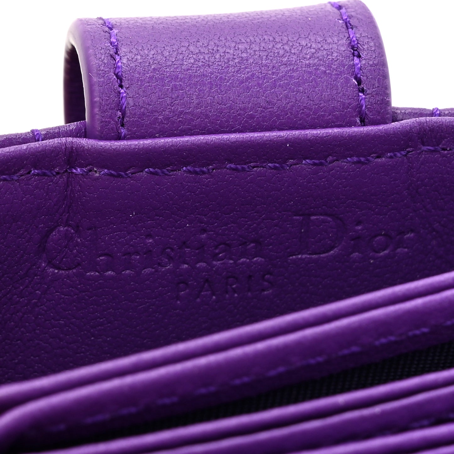 Lambskin Cannage Lady Dior 5-Gusset Card Holder Purple Jamu Purple Jamu