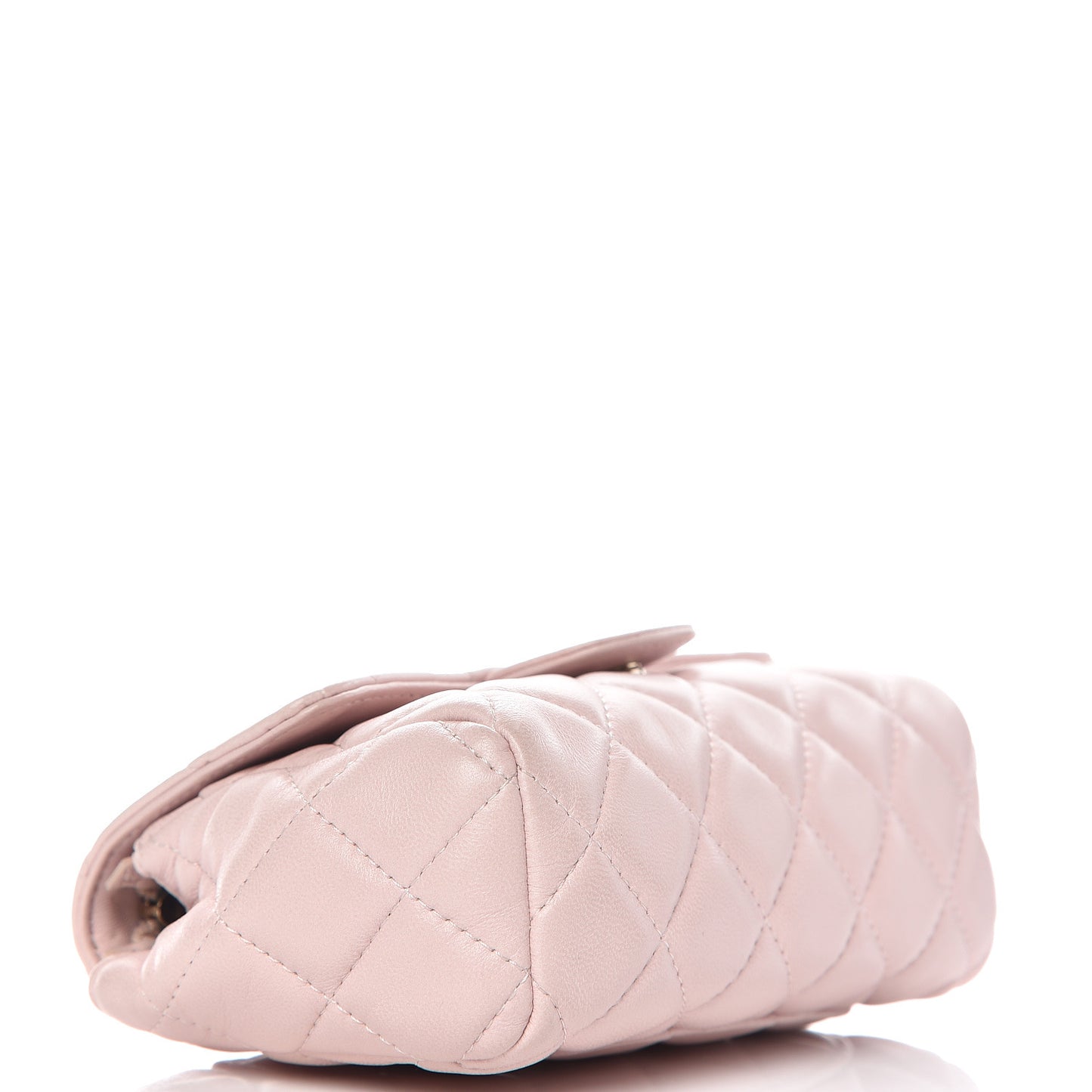 Lambskin Quilted Flap Cosmetic Case Light Pink