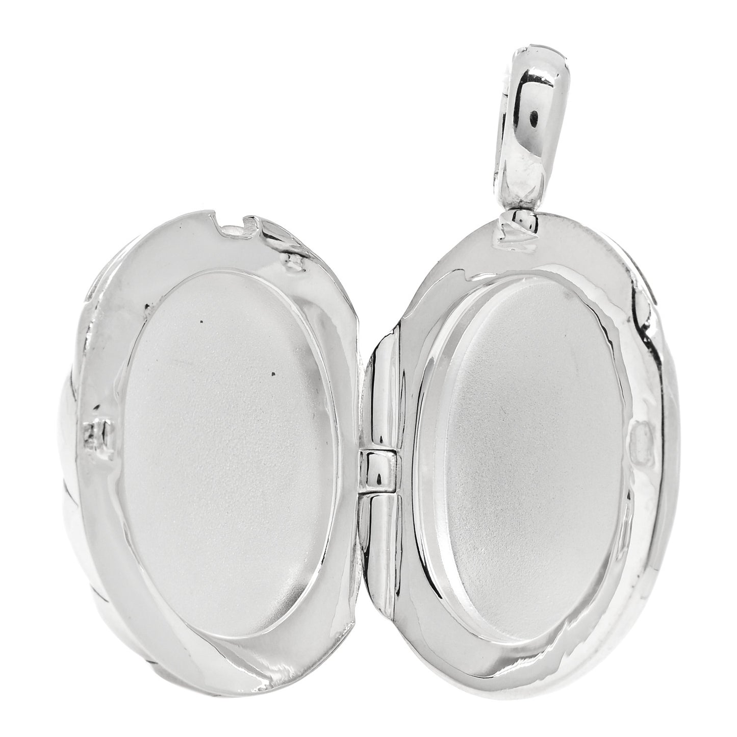 Sterling Silver Sculpted Cable Oval Locket Amulet Pendant