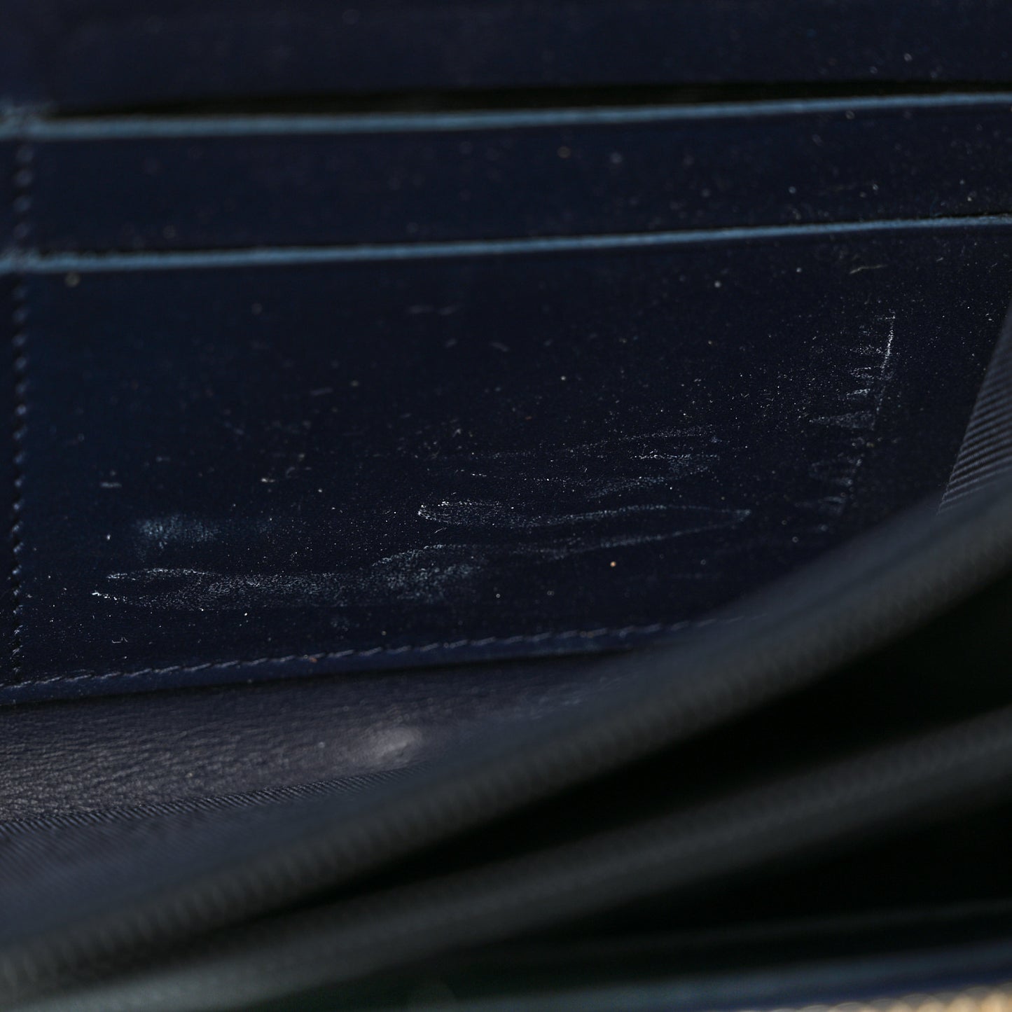 Caviar Quilted Large Gusset Zip Around Wallet Navy