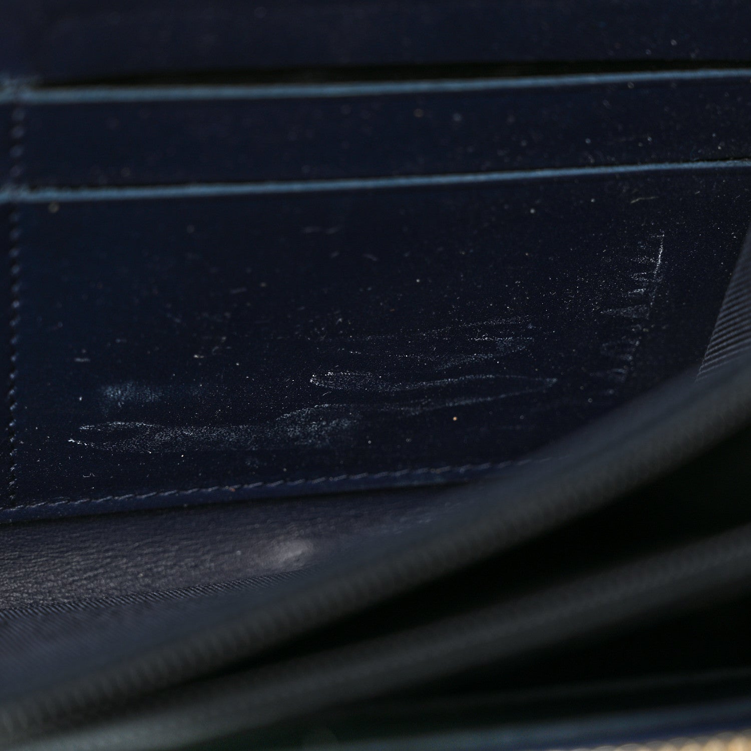 Chanel Caviar Quilted Large Gusset Zip Around Wallet Navy 8 of 10