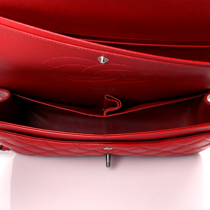 Chanel Caviar Quilted Jumbo Double Flap Red 4 of 10