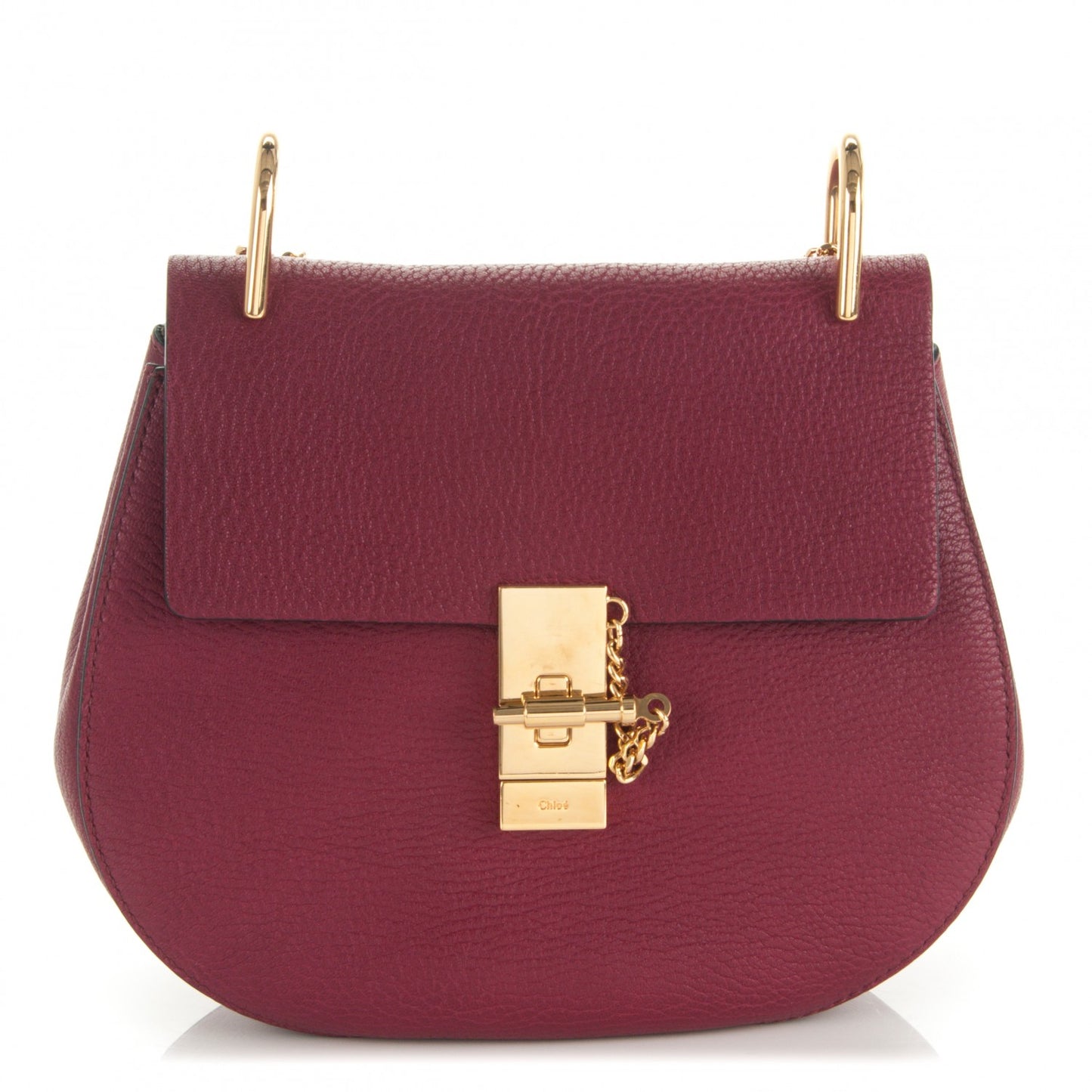 Grained Lambskin Drew Shoulder Bag Wine Purple