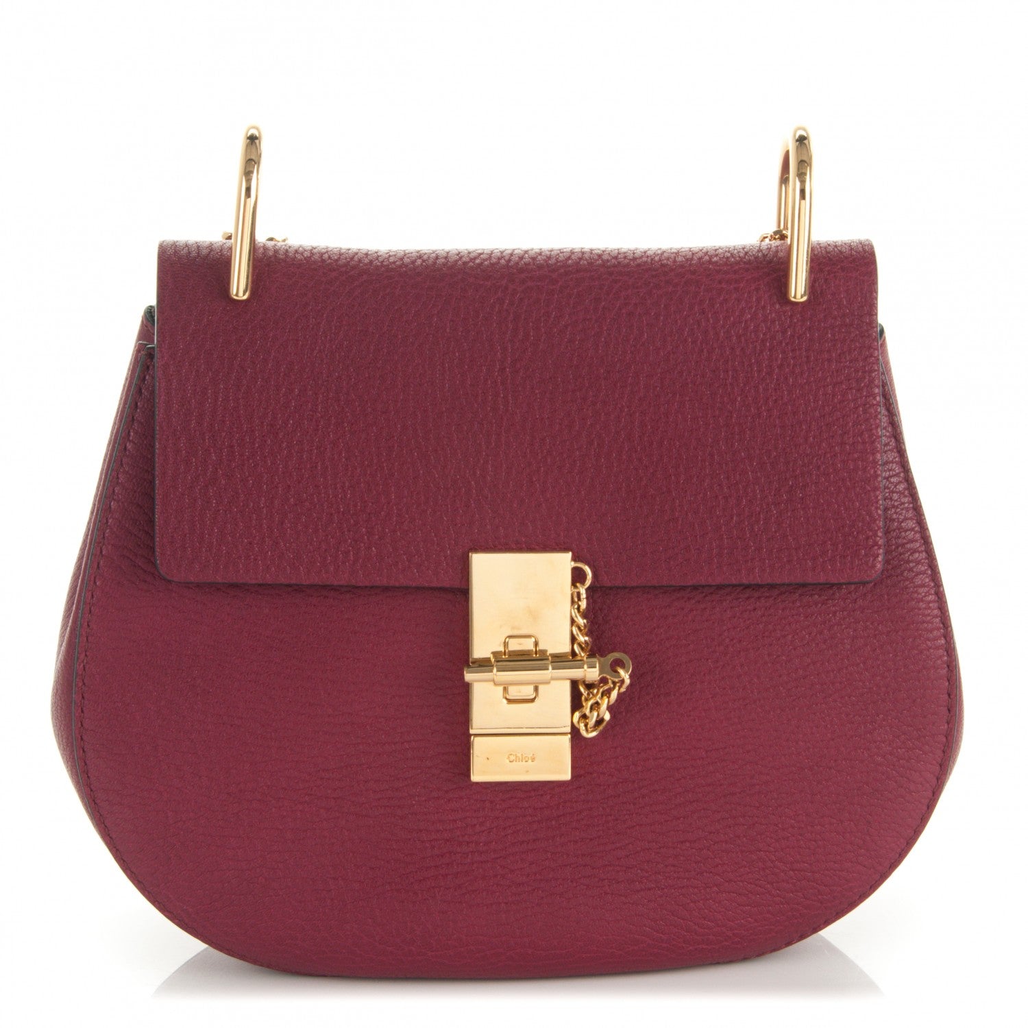 Chloe Grained Lambskin Drew Shoulder Bag Wine Purple 1 of 7