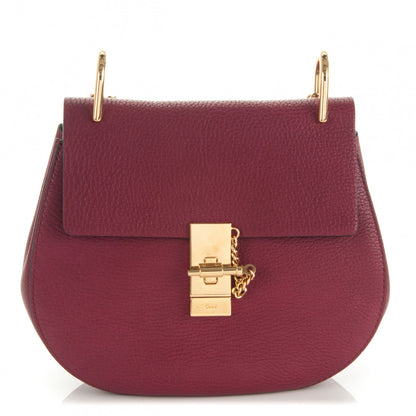 Chloe Grained Lambskin Drew Shoulder Bag Wine Purple 1 of 7