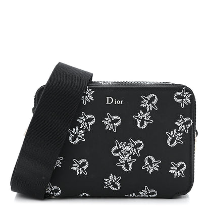 Christian Dior Calfskin Double Zip Crossbody Black White 1 of 13