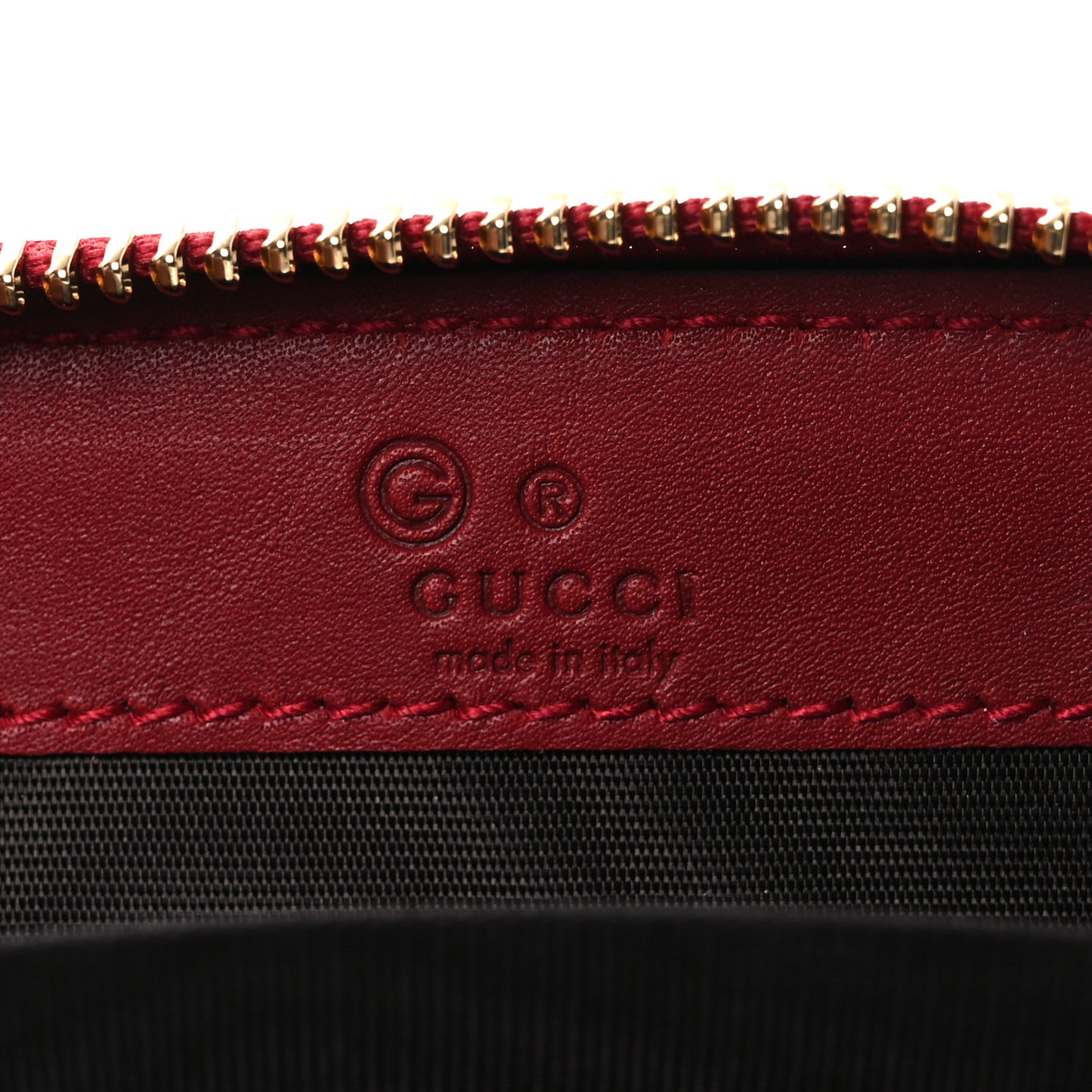 Microguccissima Zip Around Key Case Red
