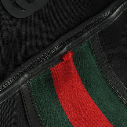 Gucci Canvas Large Parana Web Duffle Bag Black 10 of 10