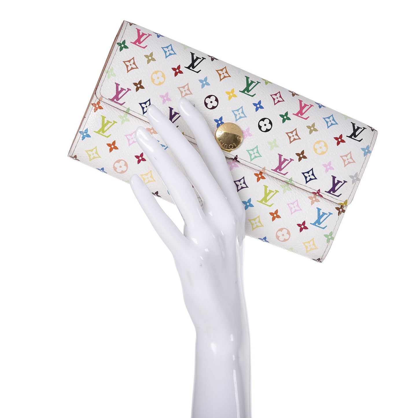 Monogram Multicolor Sarah Wallet White