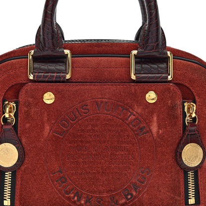 Louis Vuitton Suede Stamped Alligator Embossed Havane Bowler PM Brun 7 of 9