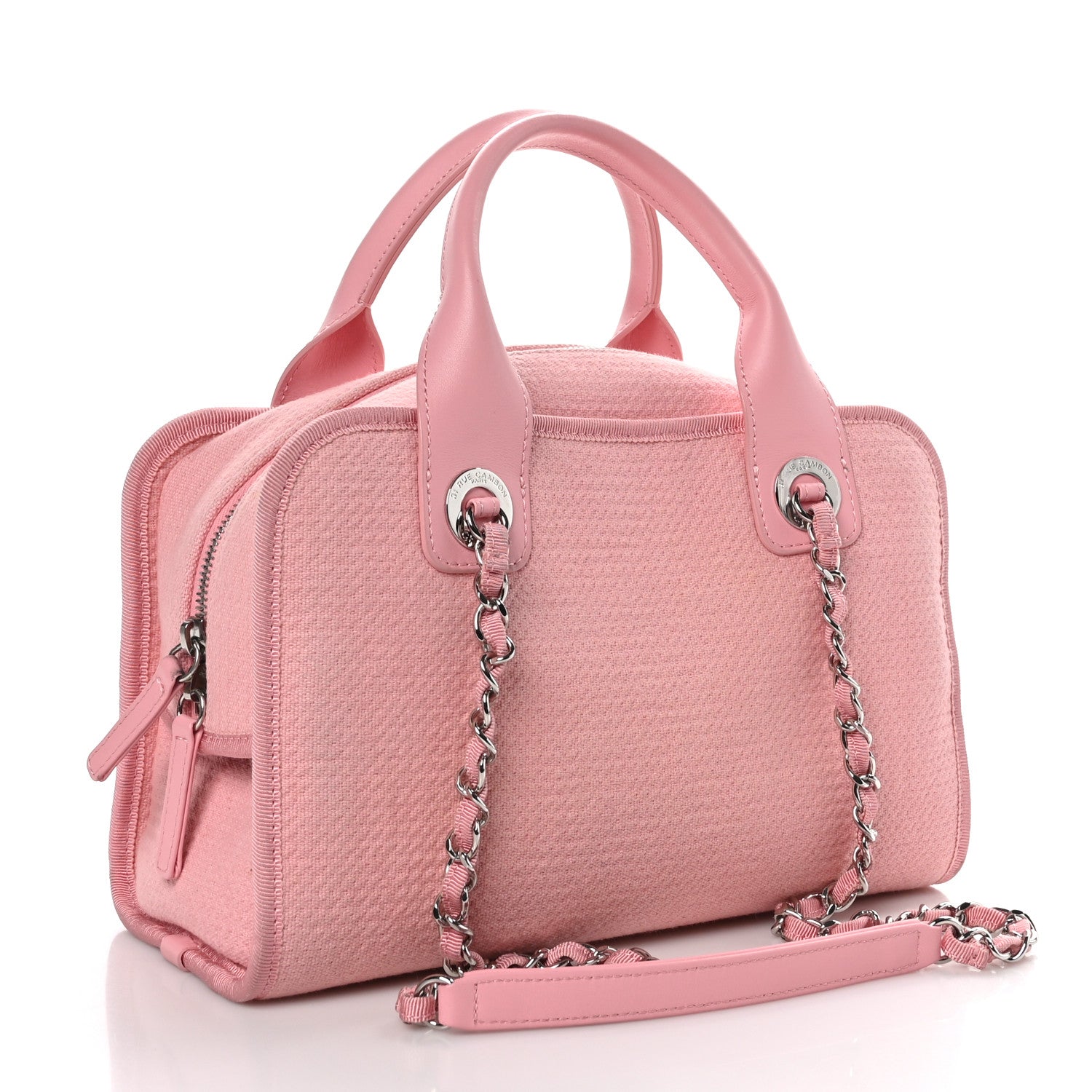 Chanel Canvas Deauville Small Bowling Bag Pink 3 of 10