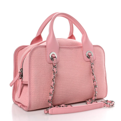 Chanel Canvas Deauville Small Bowling Bag Pink 3 of 10