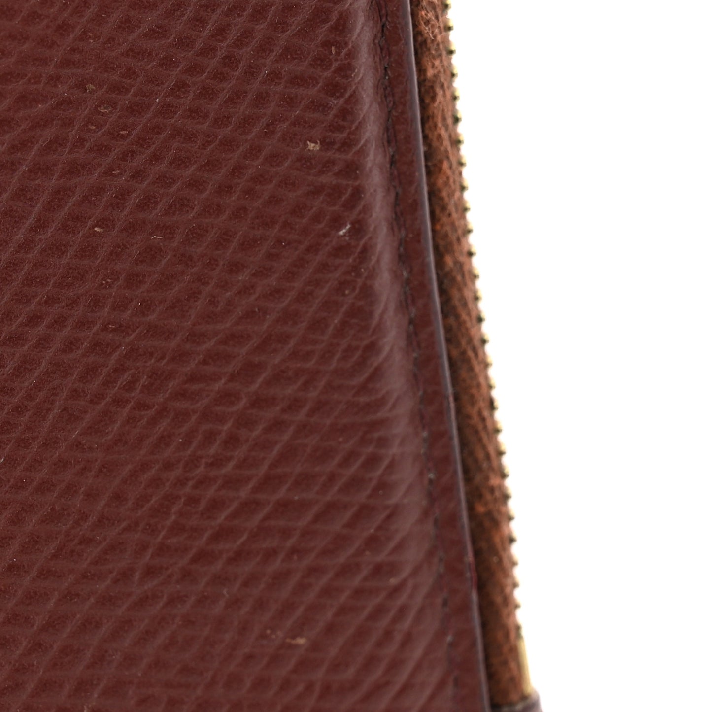 Grained Calfskin Zipped Card Holder Grenat