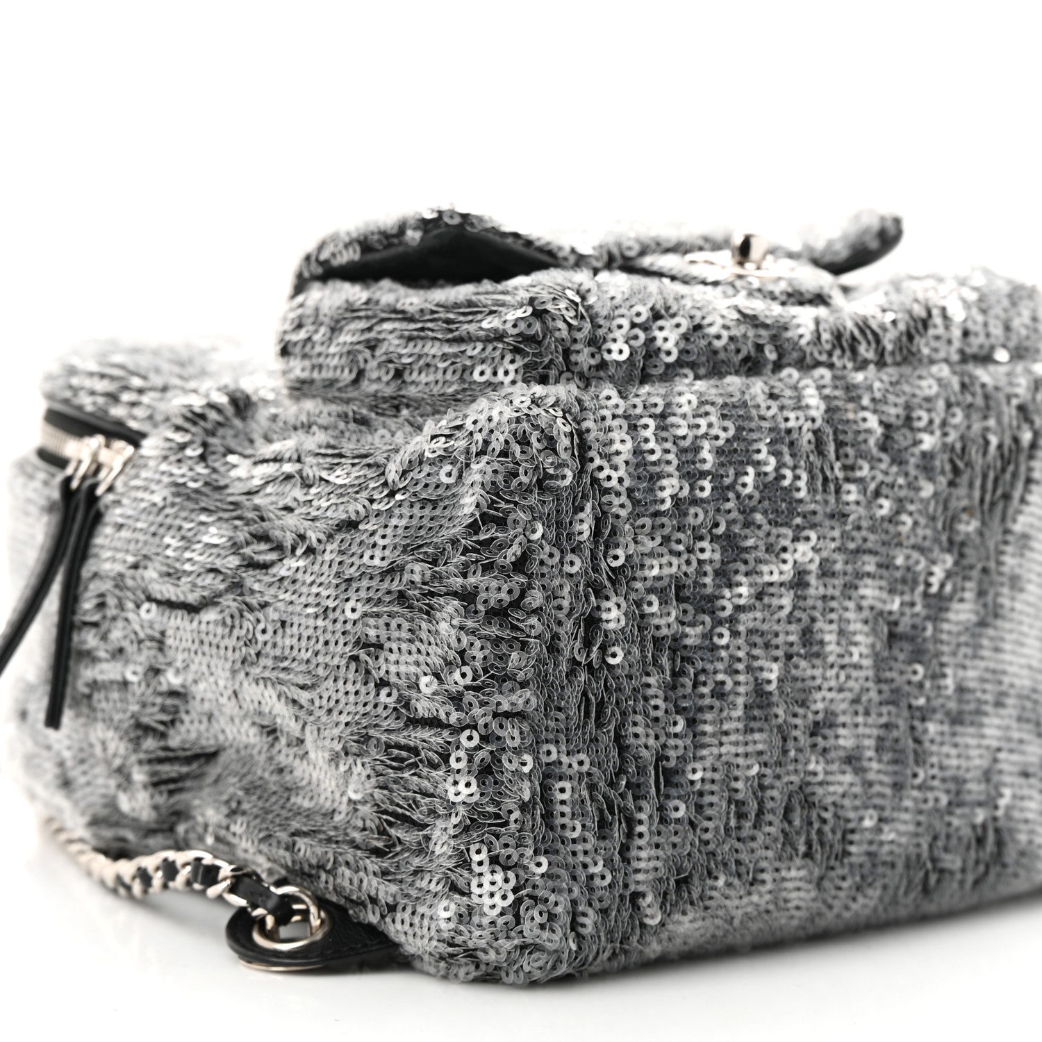 Chanel Sequin Waterfall Backpack Grey 9 of 10