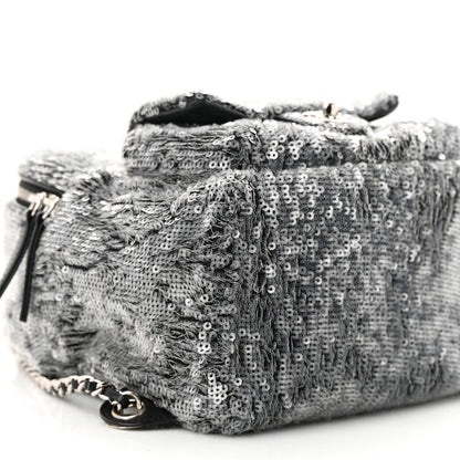 Chanel Sequin Waterfall Backpack Grey 9 of 10