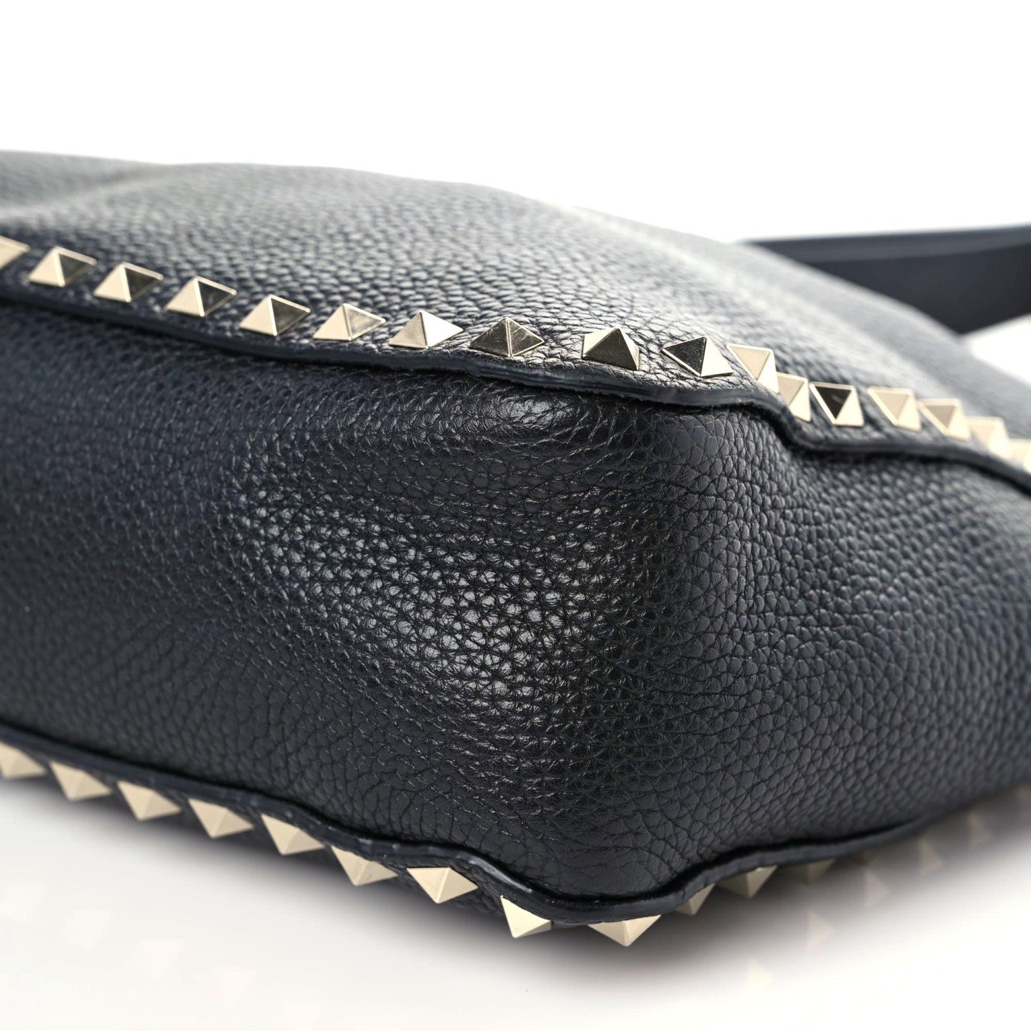 Valentino Garavani Pebbled Calfskin Large Rockstud Flip-Lock Messenger Bag Black 6 of 12
