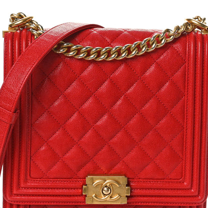 Chanel Caviar Quilted Maxi North South Boy Flap Red 8 of 10