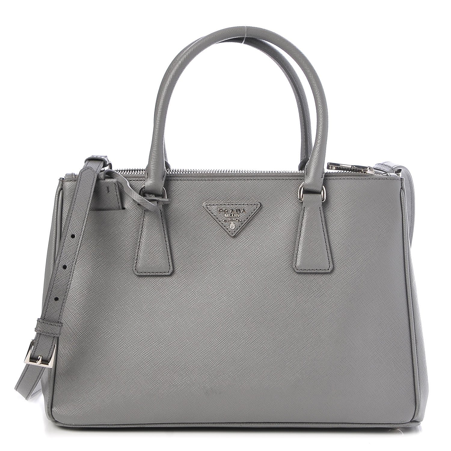 Prada Saffiano Small Galleria Double Zip Tote Marmo 1 of 13