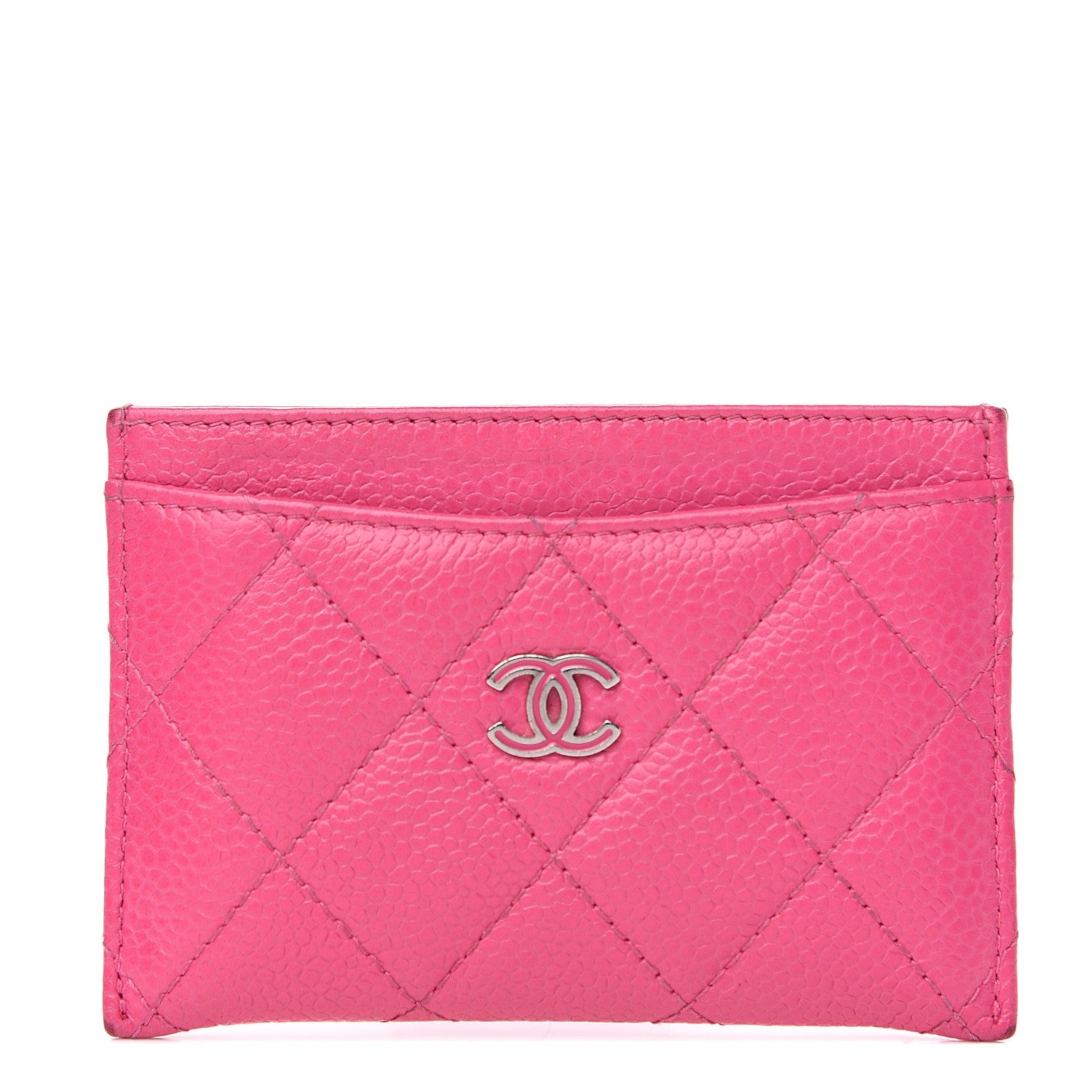 Chanel Caviar Quilted Card Holder Pink 1 of 12