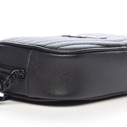 Saint Laurent Grain De Poudre Matelasse Monogram Mini Lou Camera Bag Black 8 of 11