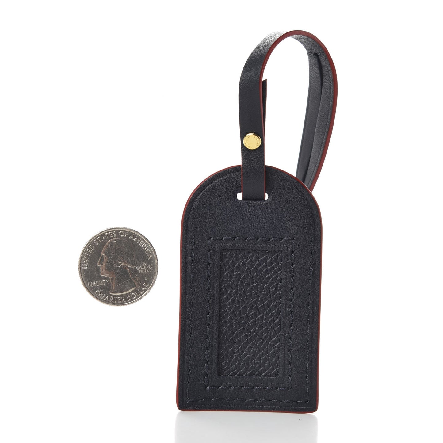 Calfskin Small Luggage Tag Indigo