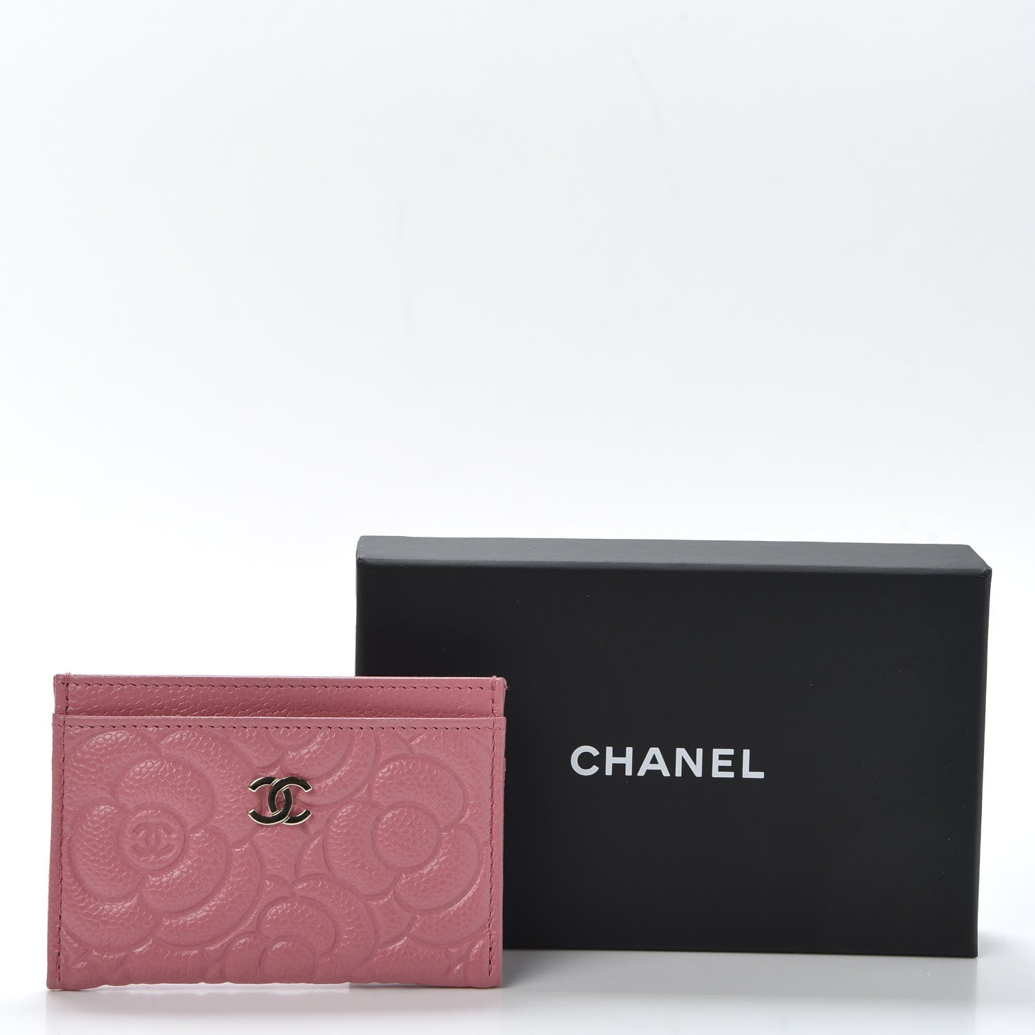Chanel Caviar Camellia Embossed Card Holder Pink 10 of 10