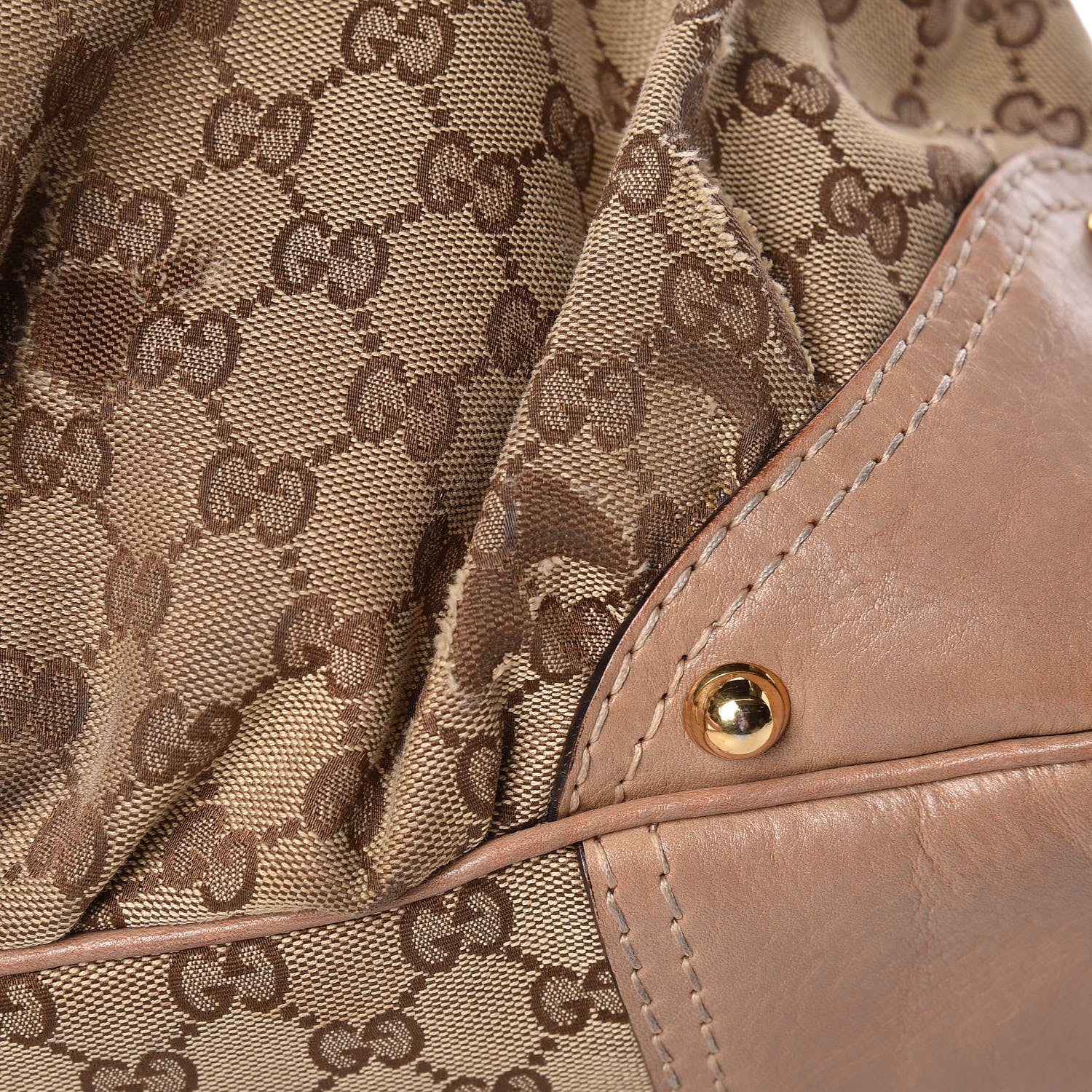 Gucci Monogram Large Jockey Hobo Beige 14 of 19