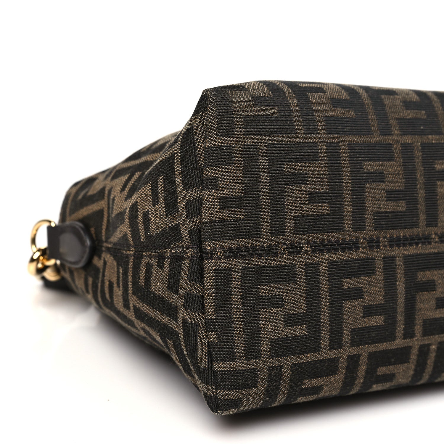 Fendi Vitello Grace Jacquard FF Medium By The Way Boston Bag Tobacco Moro Ebano 9 of 10