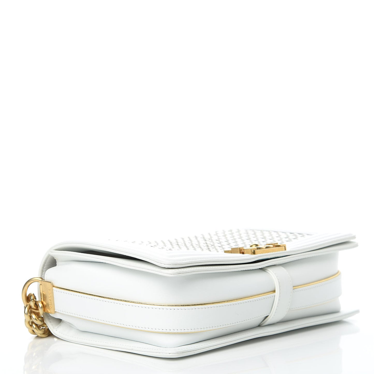 Sheepskin Braided New Medium Boy Reverso Flap White