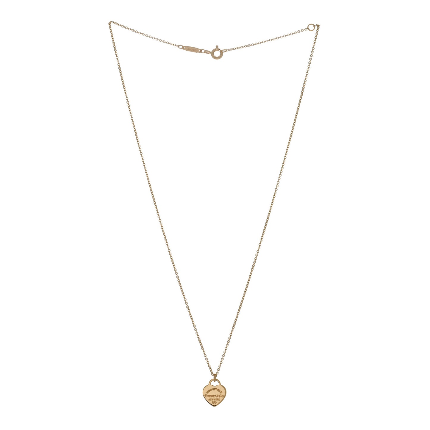 18K Yellow Gold Mini Return to Tiffany Heart Tag Pendant Necklace