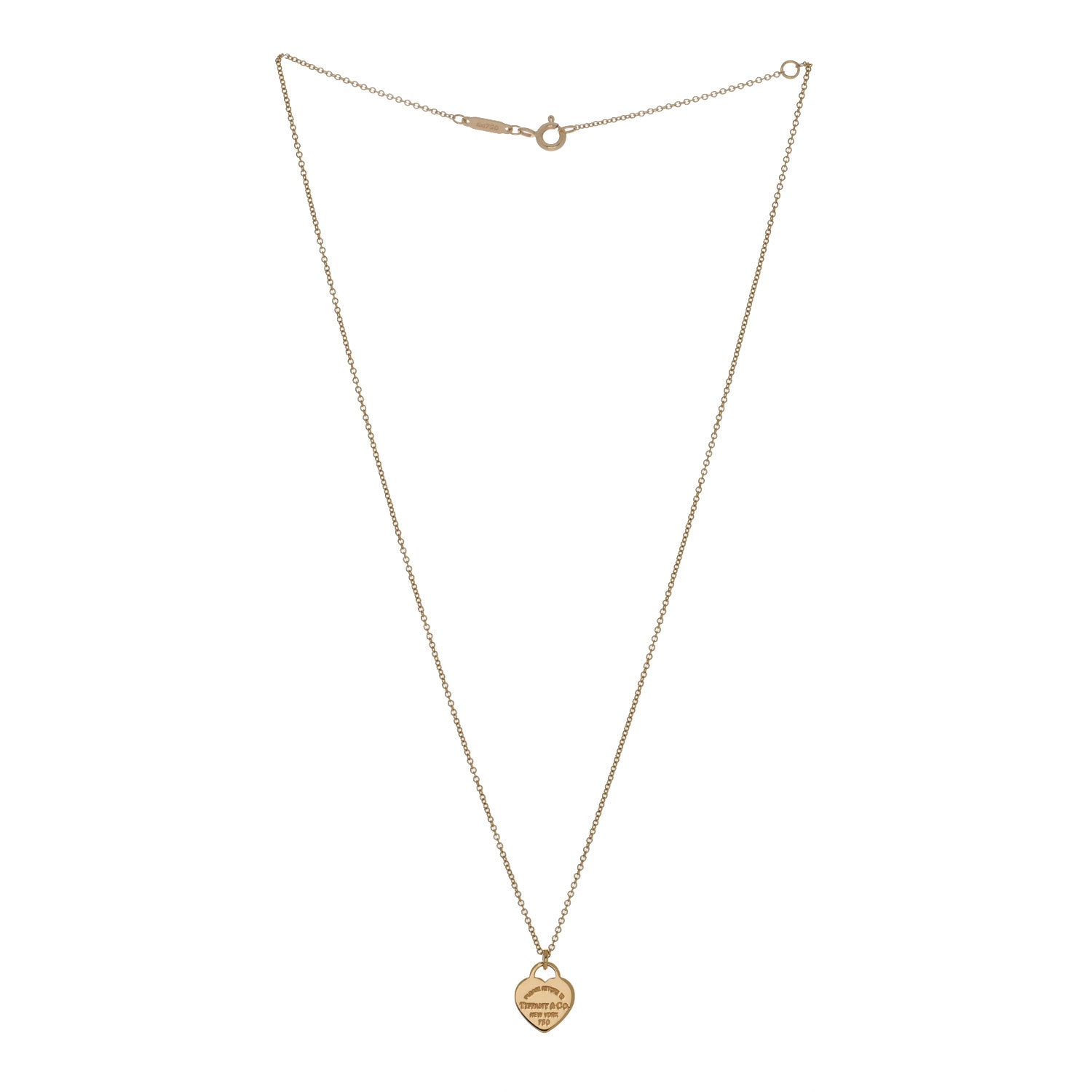 Tiffany 18K Yellow Gold Mini Return to Tiffany Heart Tag Pendant Necklace 2 of 4
