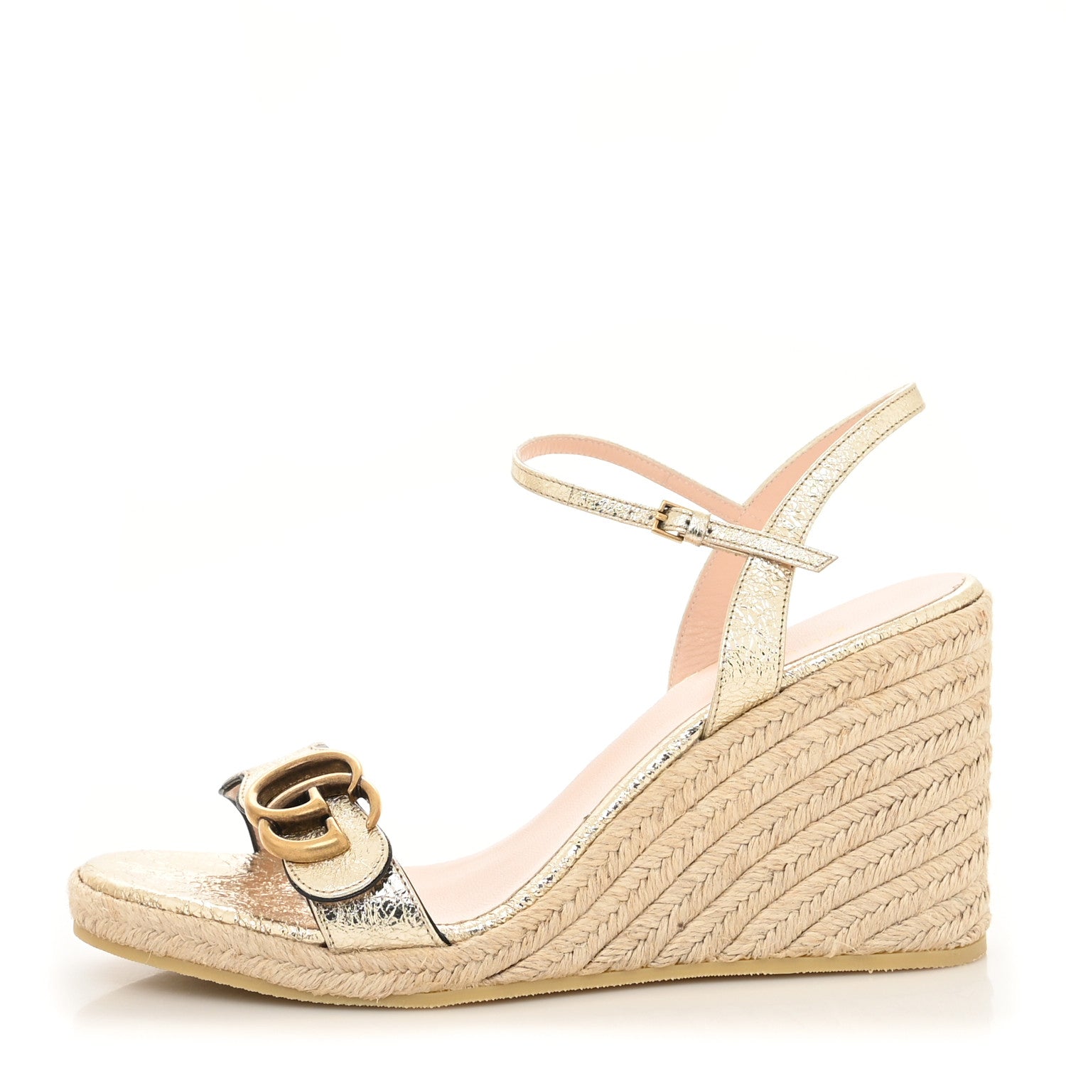 Gucci Galassia Aitana Espadrille 10/95mm Wedge Sandals 39 Platino 1 of 9